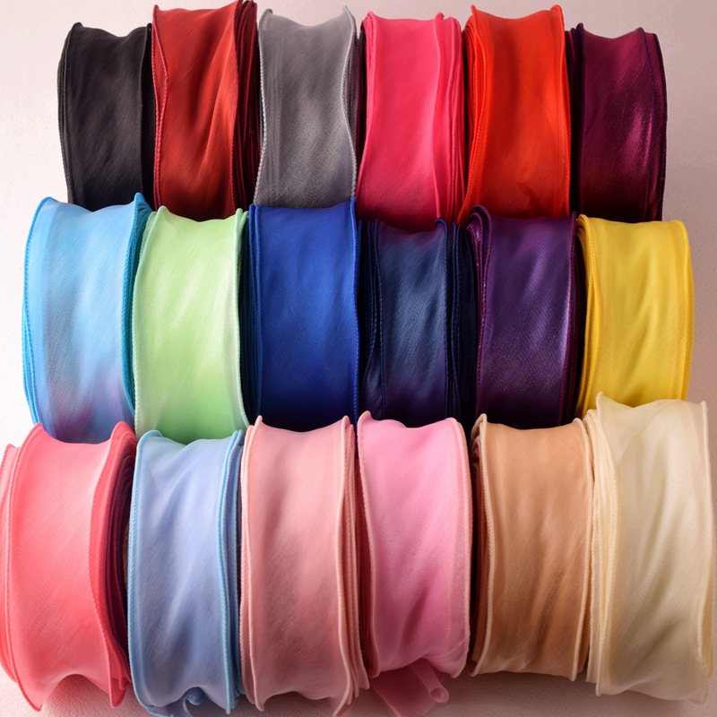 Ribbon Organza Roll - Satin Organza Ribbon Rainbow Fabric Tulle