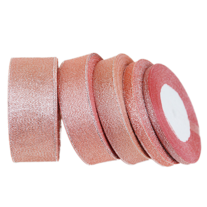 Ribbon Organza Roll - (25 yards/roll) Flesh Pink Metallic Glitter