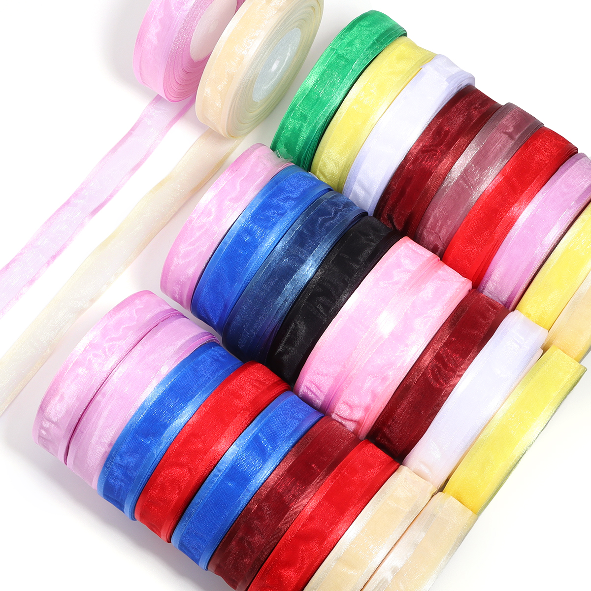 Ribbon Organza Roll - 50 Yards/Roll Colorful Organza Ribbons Width