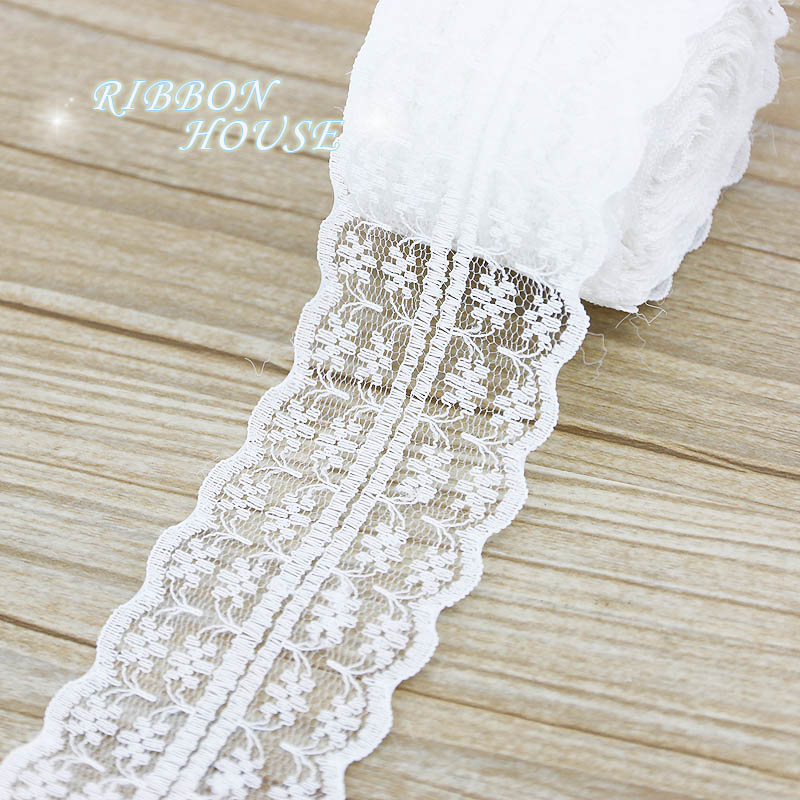 (5 yards/roll) 45mm White lace – Ribbon Organza Roll recenzja i cena