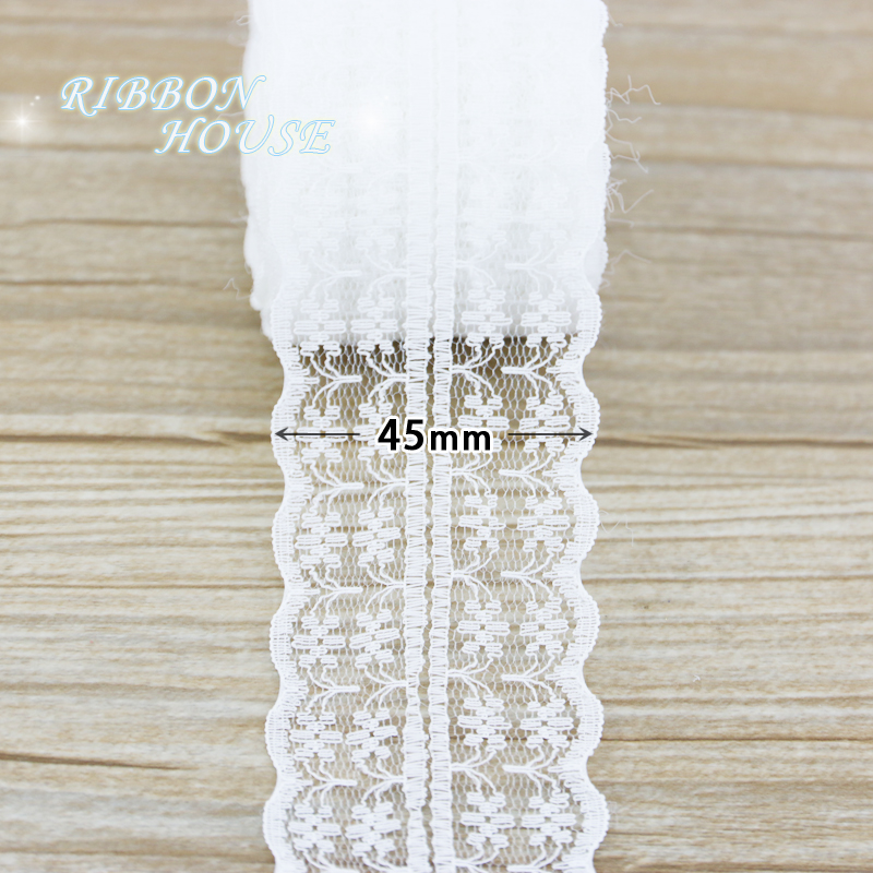 (5 yards/roll) 45mm White lace – Ribbon Organza Roll recenzja i cena