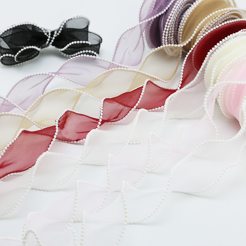(5yards/roll)4cm Pearl Edge Wa – Ribbon Organza Roll recenzja i cena