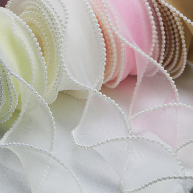 (5yards/roll)4cm Pearl Edge Wa – Ribbon Organza Roll recenzja i cena