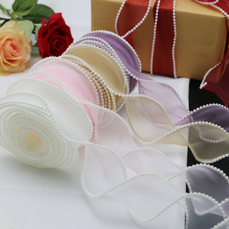 (5yards/roll)4cm Pearl Edge Wa – Ribbon Organza Roll recenzja i cena
