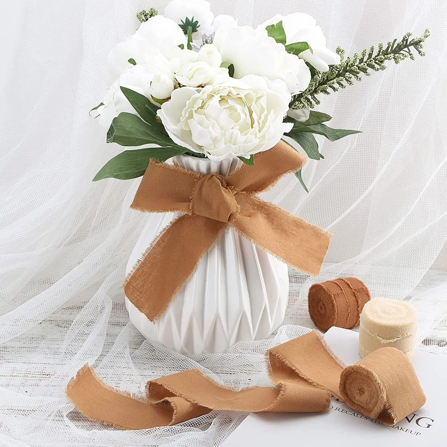 5m/Roll Frayed Silk Ribbon Edg – Ribbon Organza Roll recenzja i cena